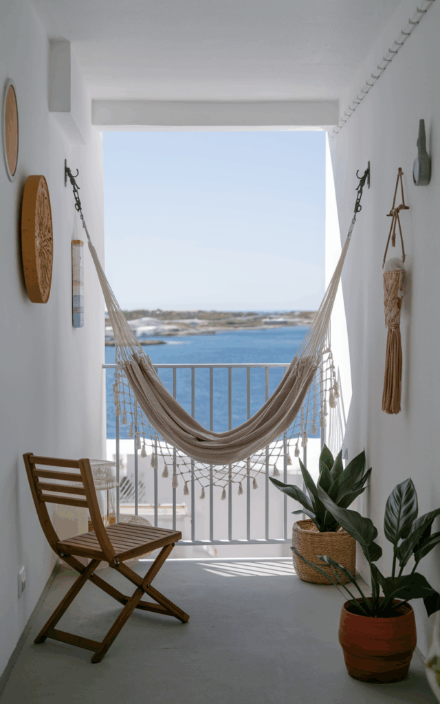 Add a foldable hammock for relaxed lounging