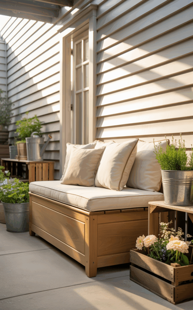 Add a slim bench with hidden storage