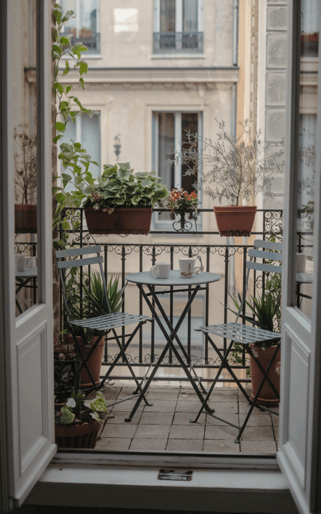 Bring in a compact bistro set