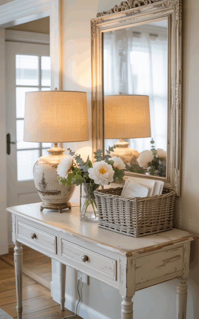 Build a Soft Entryway with a Distressed Console Table