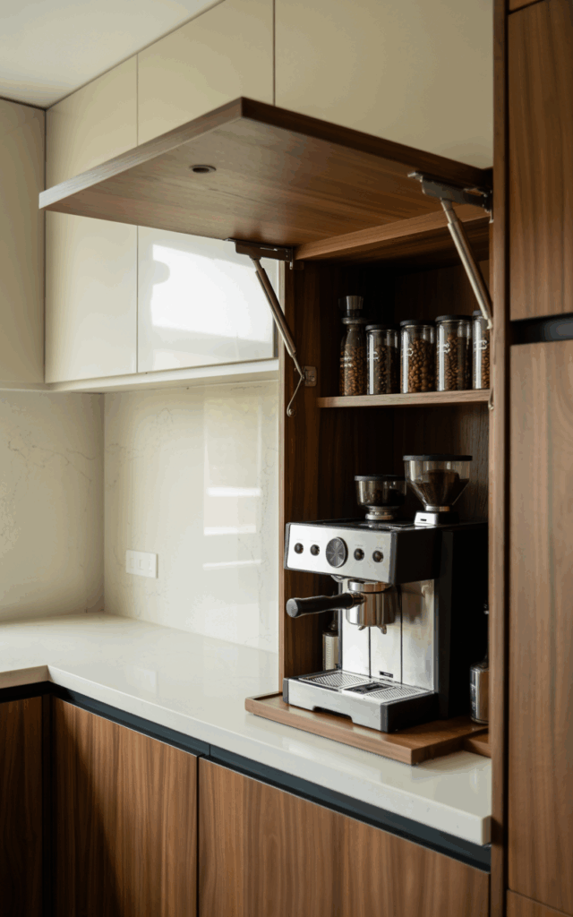 Carve out a hidden coffee station inside cabinetry