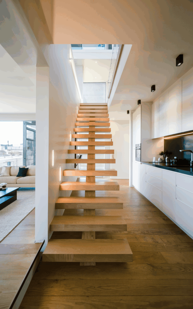 Choose a Floating Wooden Staircase Design
