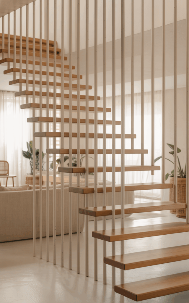 Choose thin wooden dowels for a minimalist look