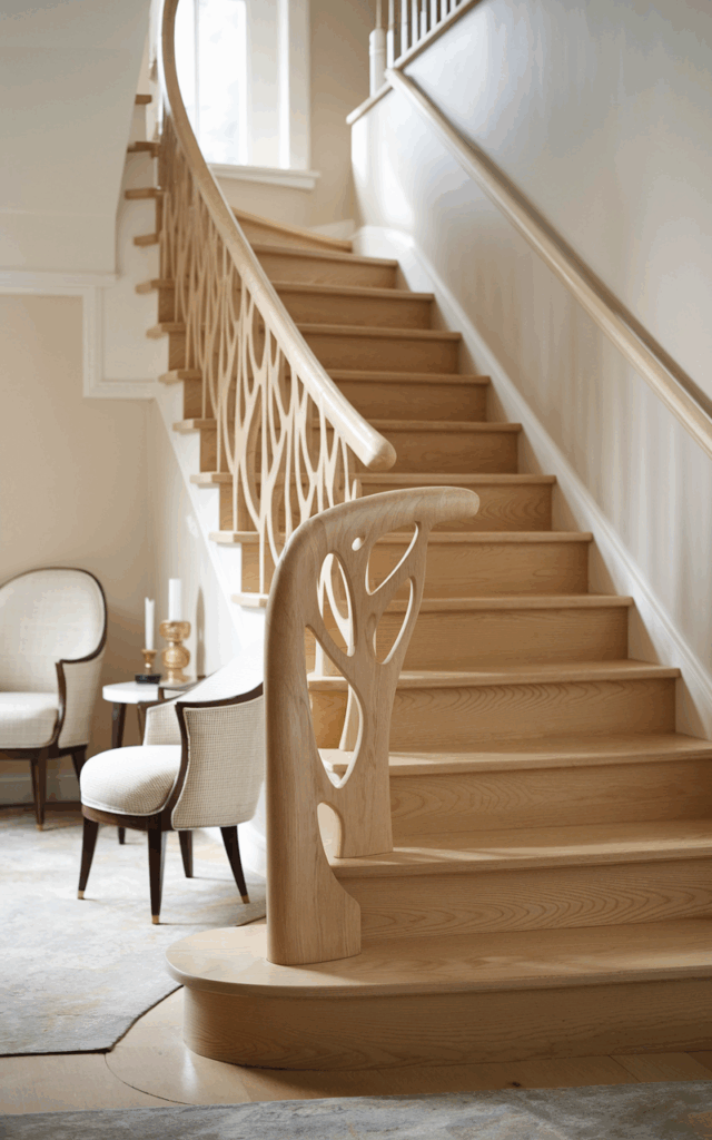 Curve the Wooden Handrail for a Soft Sculptural Effect
