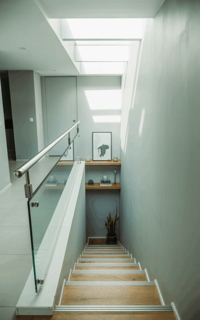 Elevate a Narrow Hallway with a Glass Staircase