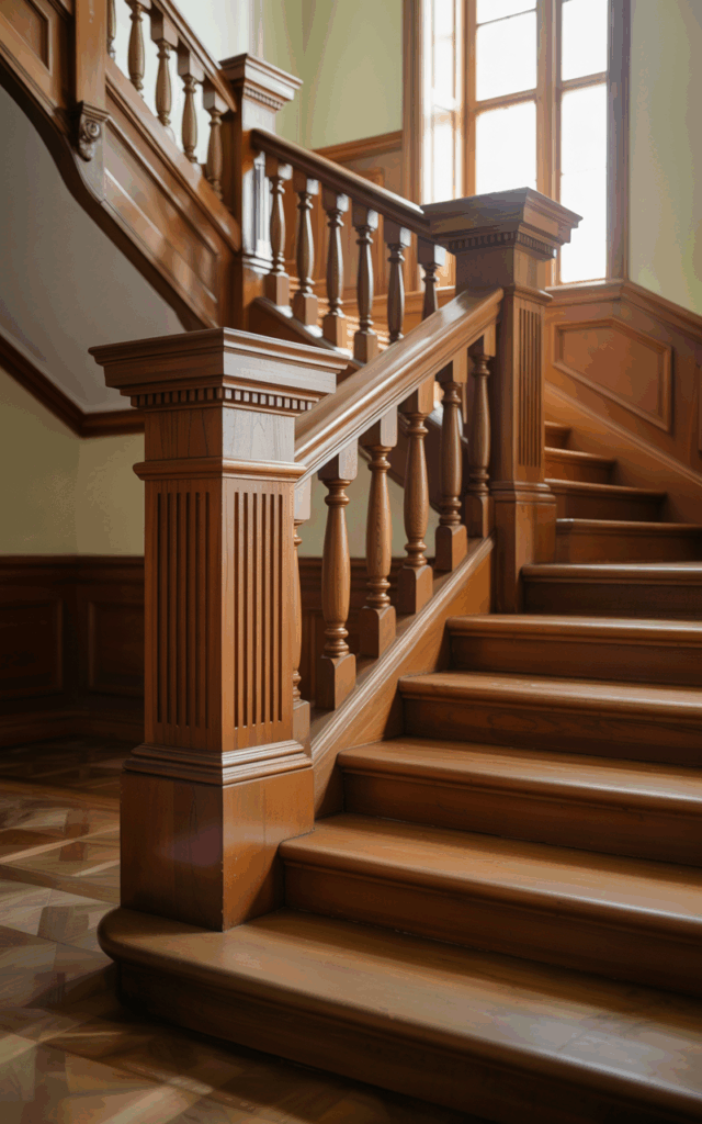 Elevate the newel posts with carved detailing.