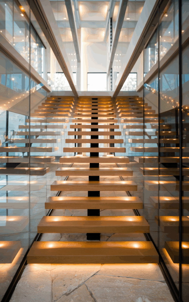 Embed LED Strip Lights Beneath Each Step
