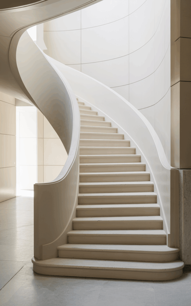 Embrace a monochrome all-white staircase.
