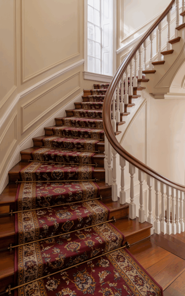Extend a red or patterned stair runner.