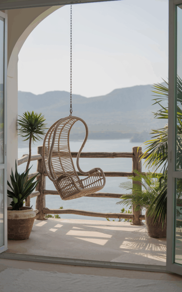 Hang a swing chair for statement seating