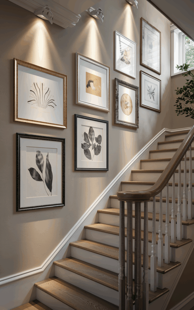 Highlight Art Along the Stair Wall