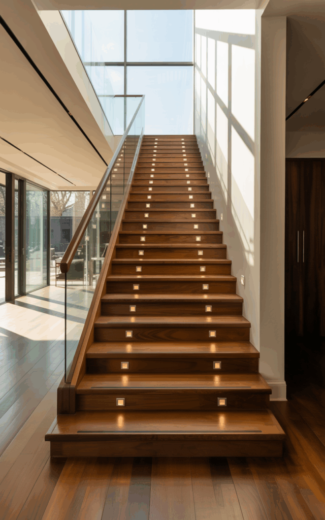 Highlight each step with recessed lighting.