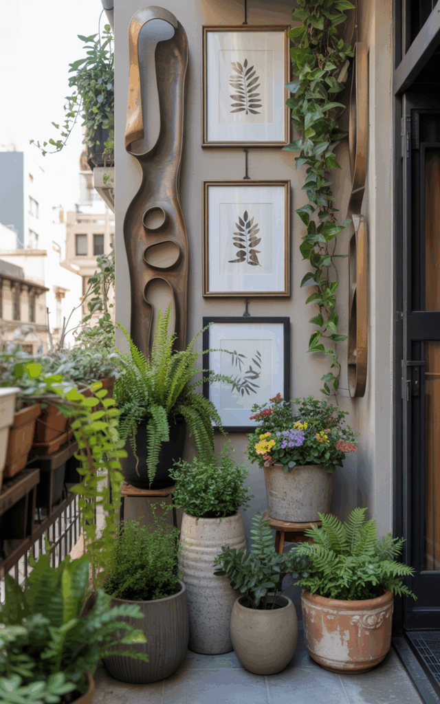 Incorporate weatherproof art for personality