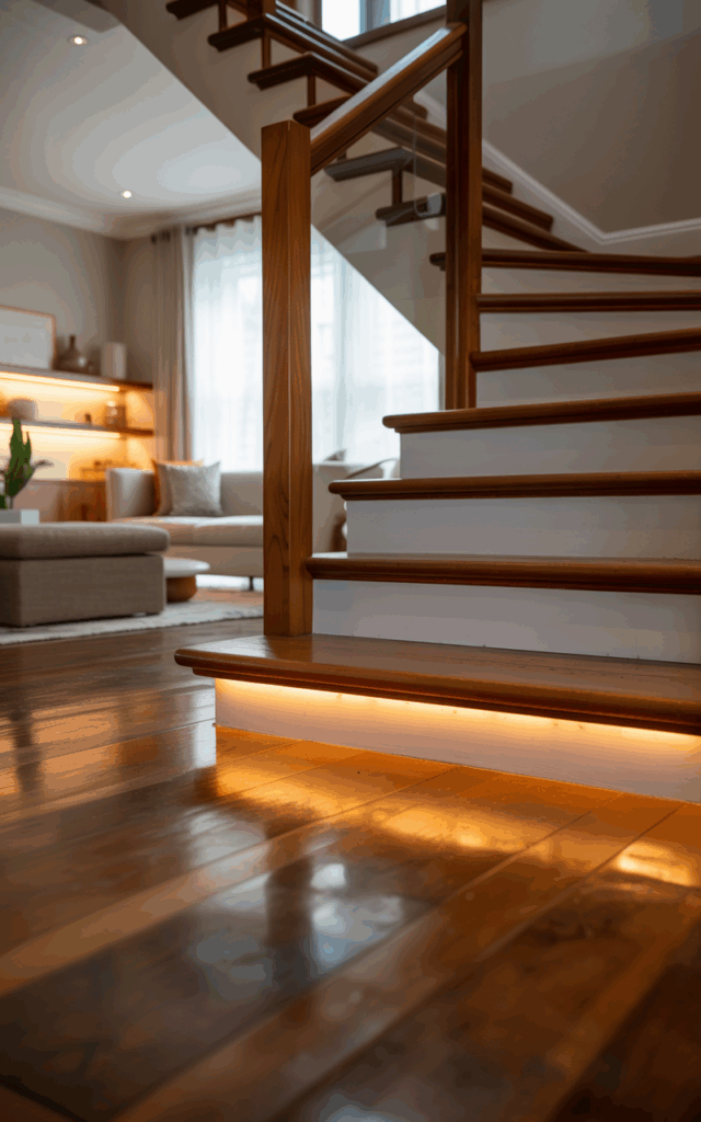 Install Hidden Toe-Kick Lighting Under the Bottom Step