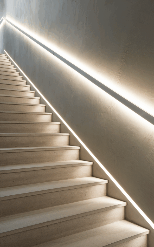 Install LED Strip Lighting Under the Handrail