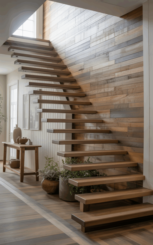 Install Open Risers With a Matching Feature Wall