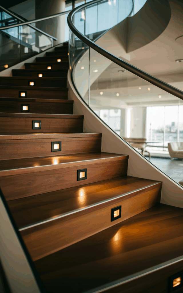 Install Recessed Step Lights Along Each Tread