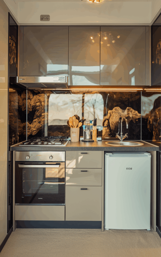 Install under-cabinet lighting for a glow-up