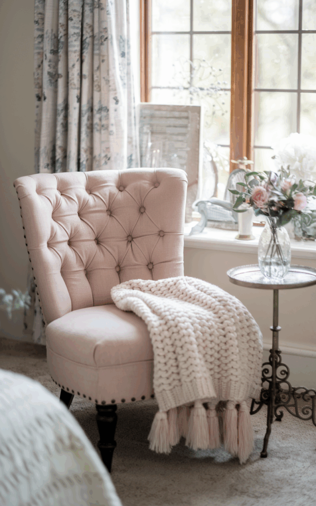 Introduce a soft pastel accent chair