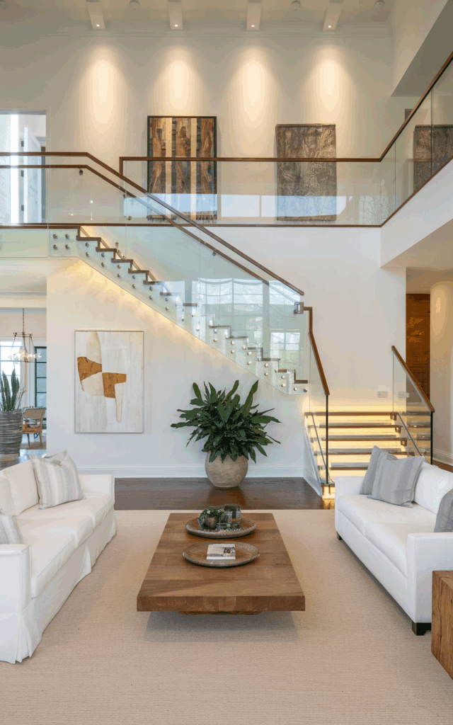 Make Your Glass Staircase the Centerpiece of the Entire Home