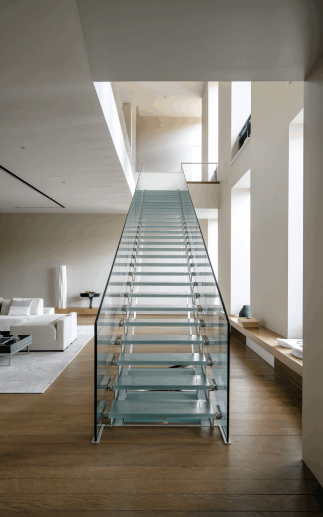 Match Your Glass Staircase with Minimalist Décor