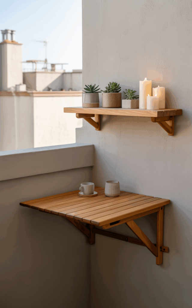 Mount foldable wall tables to save space