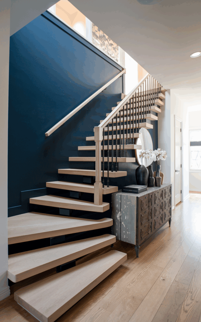 Paint the Supporting Wall a Deep Accent Colour