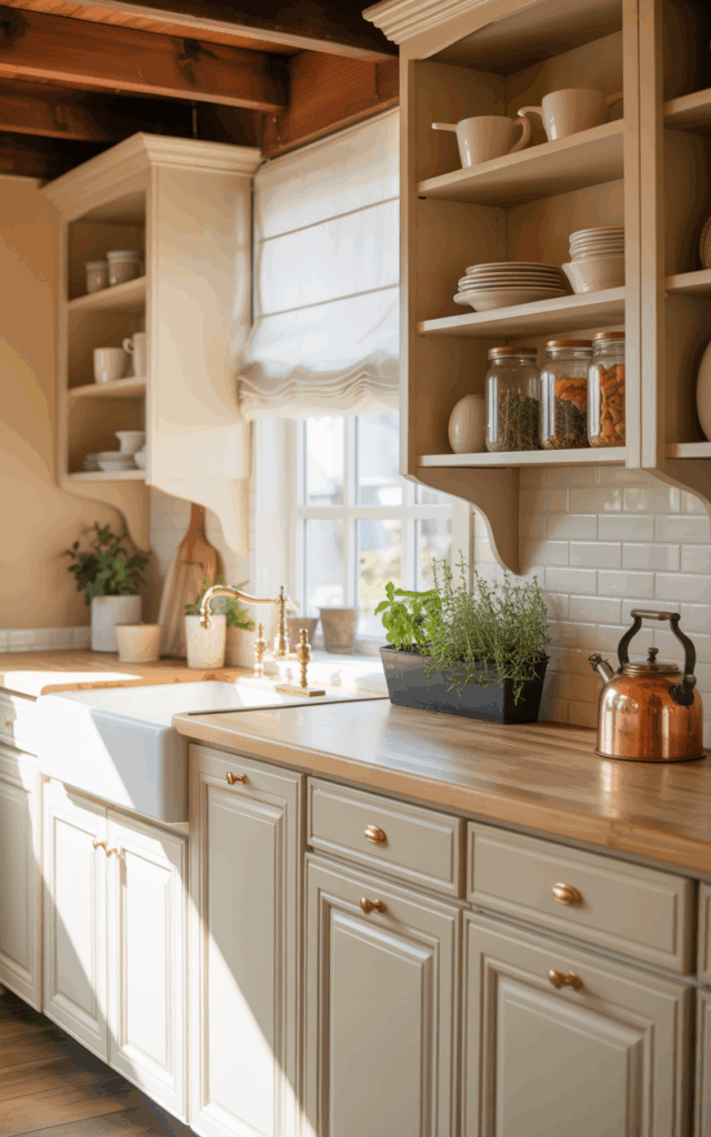 Paint your cabinets in a light-reflecting shade