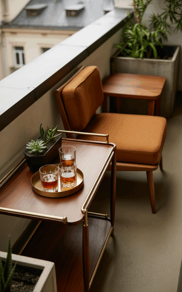 Style a mini outdoor bar cart