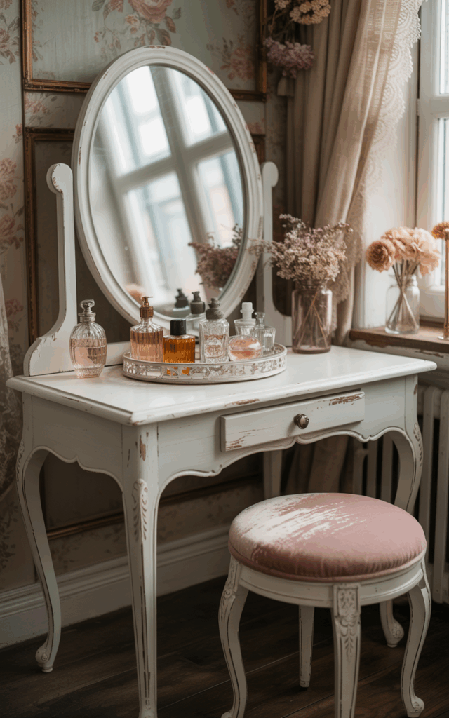 Style a vanity table with romantic details