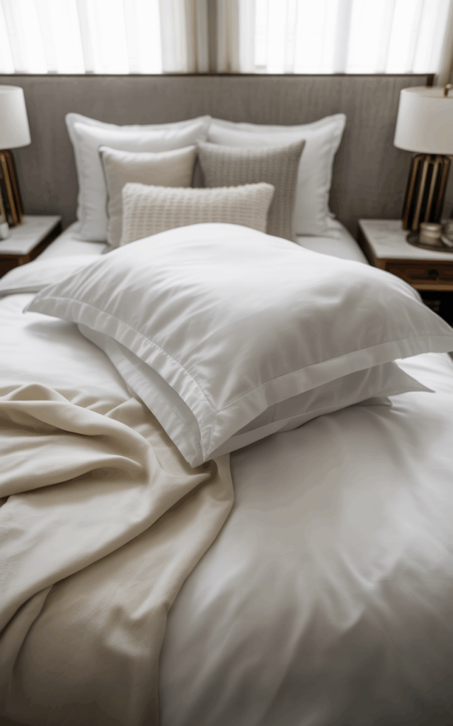 Swap out basic bedding for high-thread-count sheets
