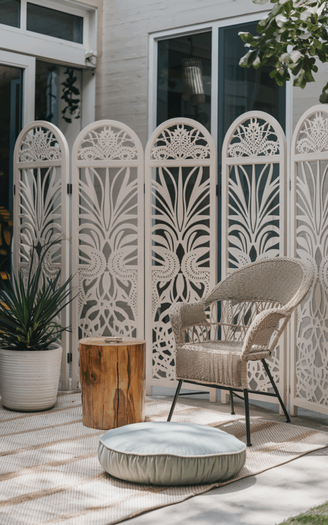 Add Outdoor Folding Screens for Small Space Flexibility