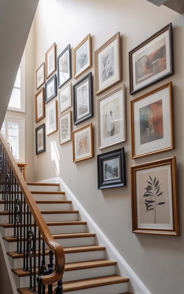 Add a Gallery Wall That Climbs with the Stairs