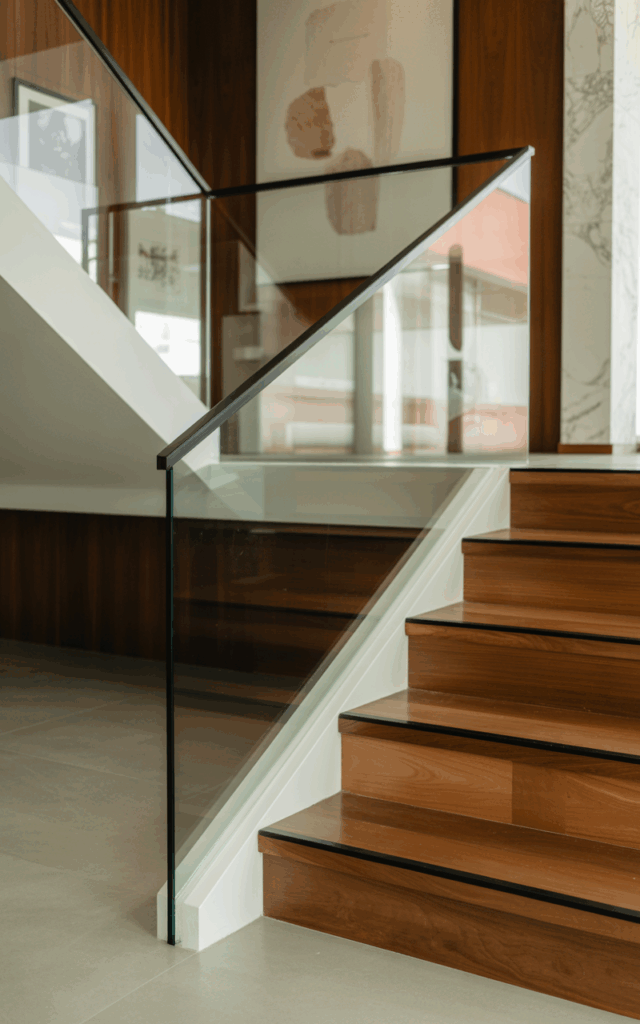 Add a Slim Glass Railing Instead of Wood Balusters