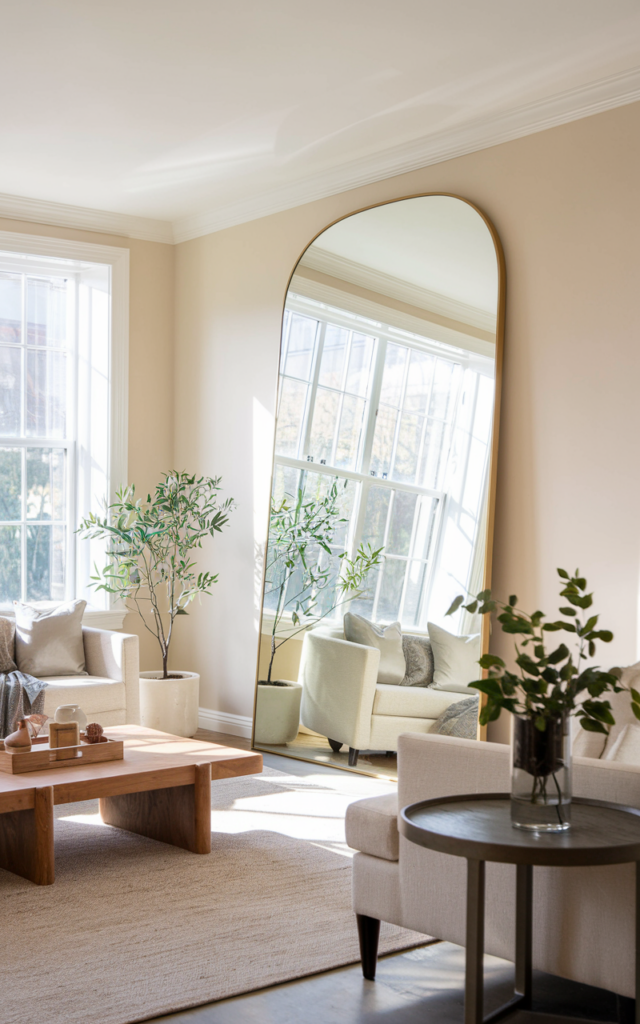 Add a Statement Mirror to Reflect Natural Light