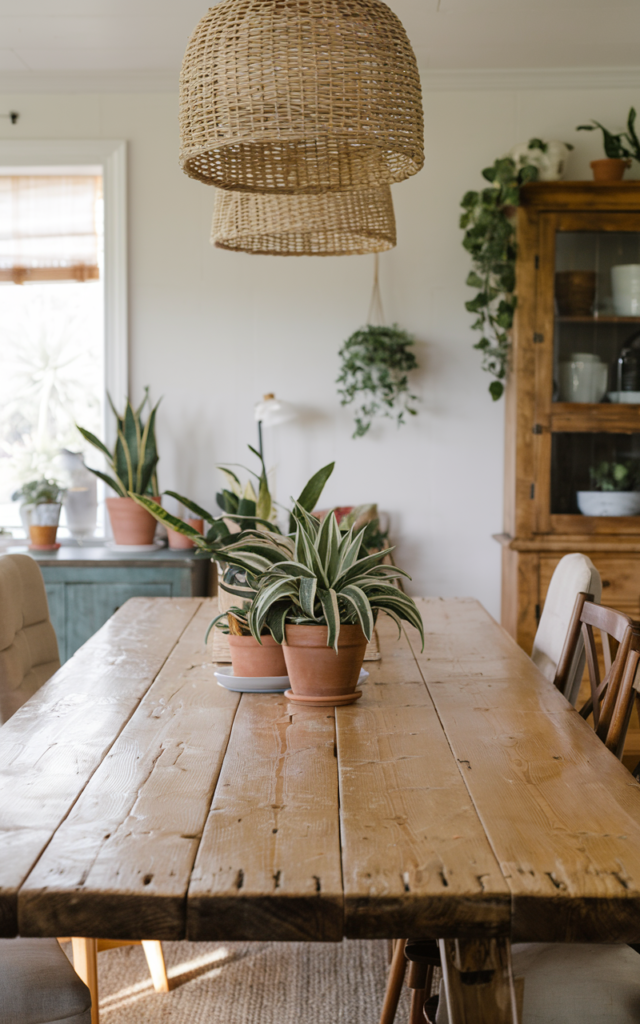 Add a Statement Rustic Dining Table