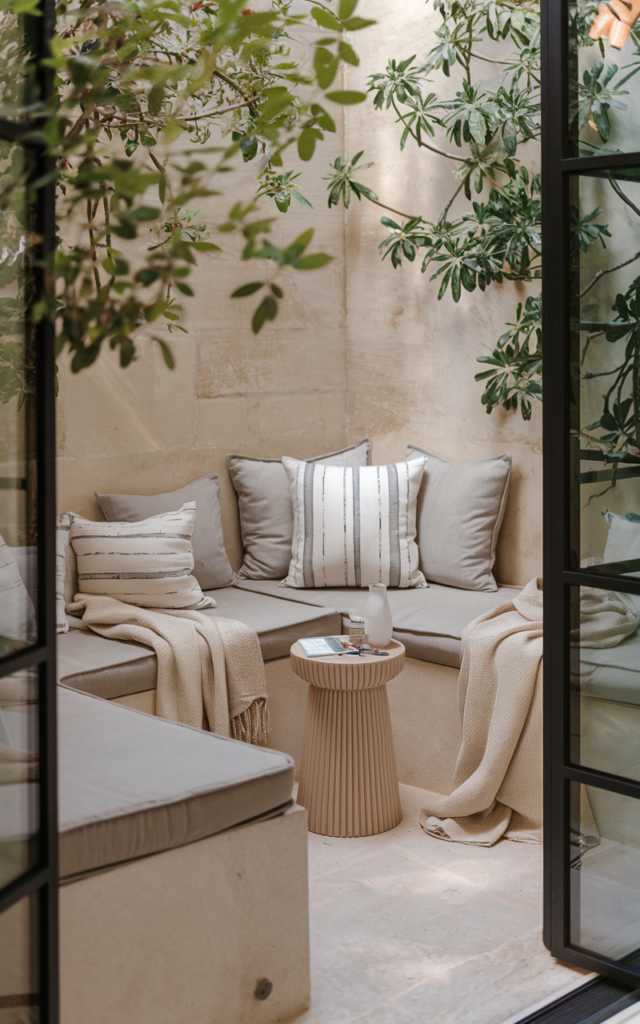 Add a cozy seating nook with built-in benches 🪑