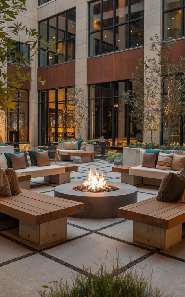 Add a fire pit for warmth and gathering 🔥