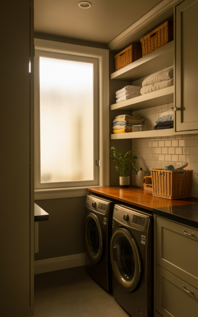 Add a narrow bench with hidden storage