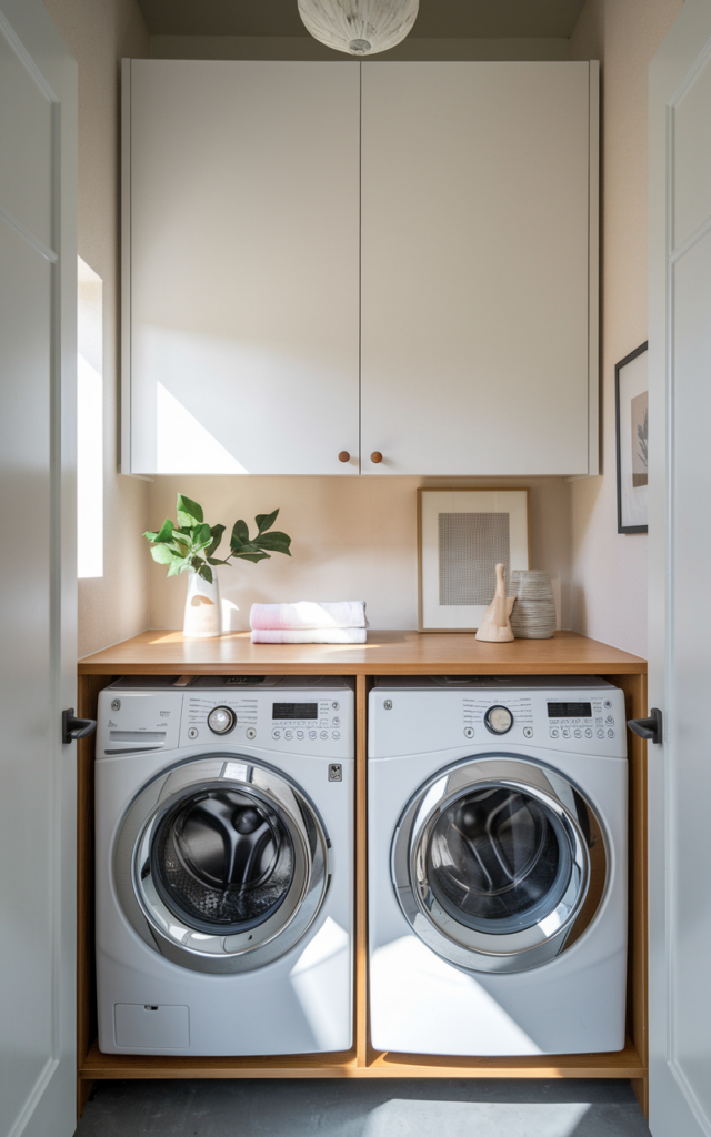 Add a slim countertop over front-load machines