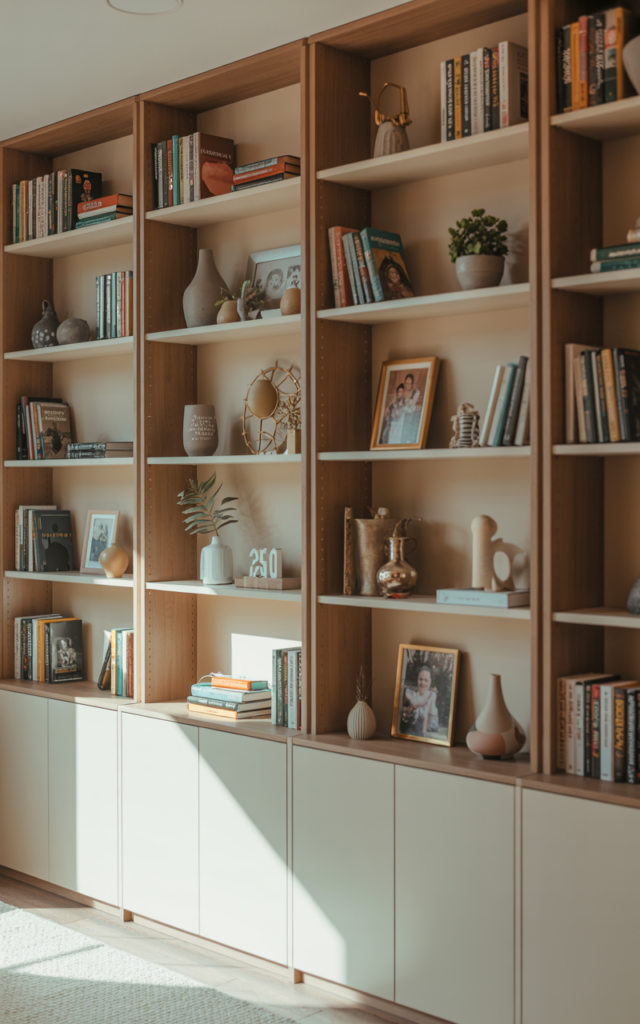 Add cabinet doors to the bottom half for balance
