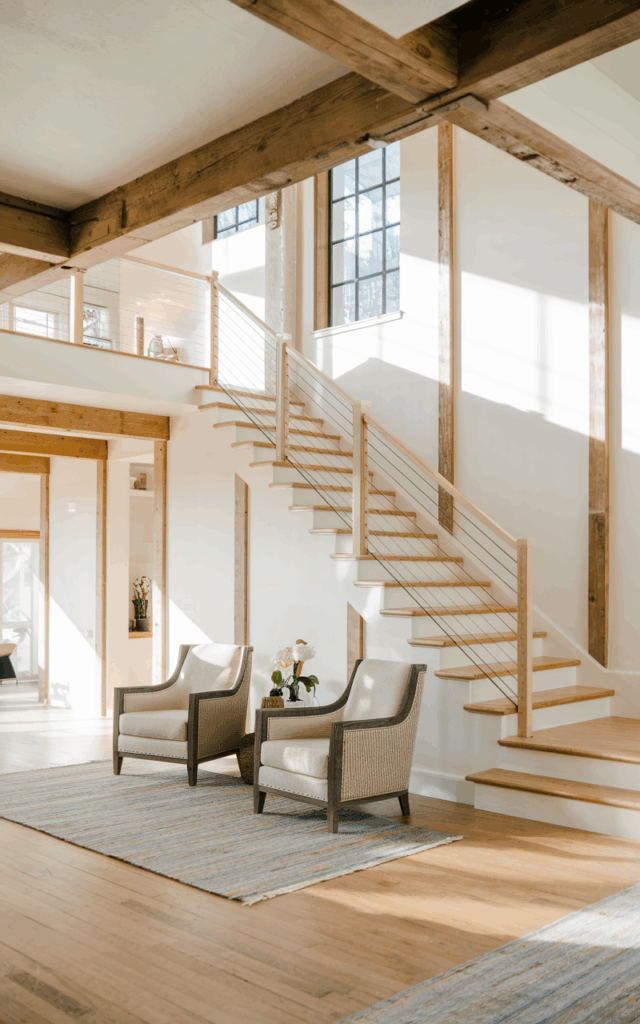 Add cable railings for an industrial-modern vibe