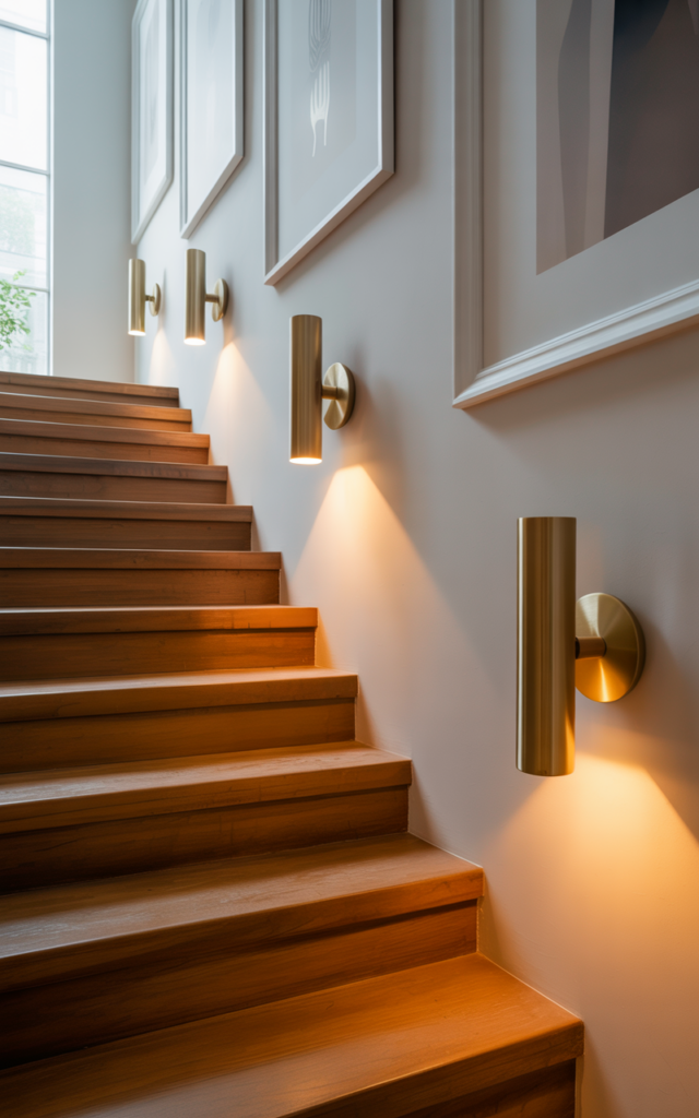 Add metallic-finish fixtures for reflective brilliance.