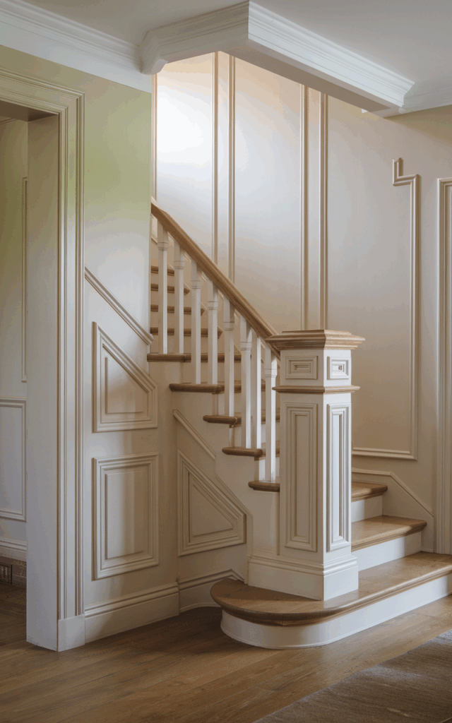 Add panel molding to your railing base.