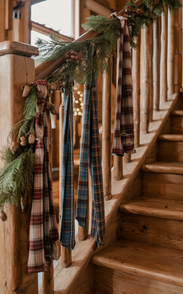 Add plaid fabric accents for cabin charm.