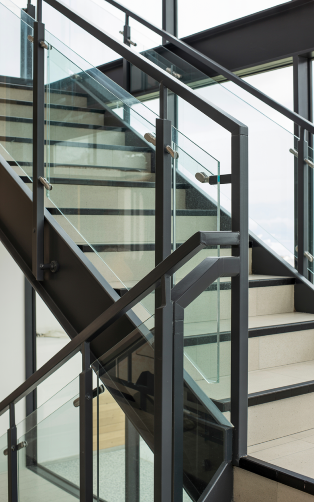 Anchor Glass Panels with Matte Black Posts