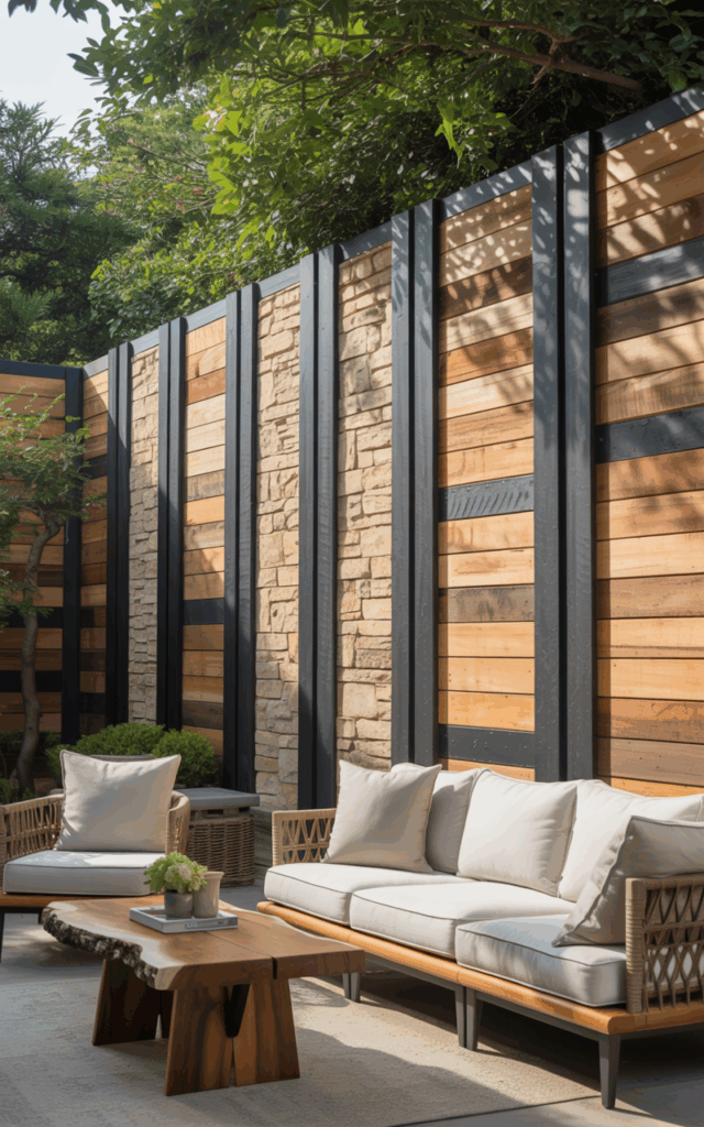 Build a Garden Wall with Mixed Materials for Texture
