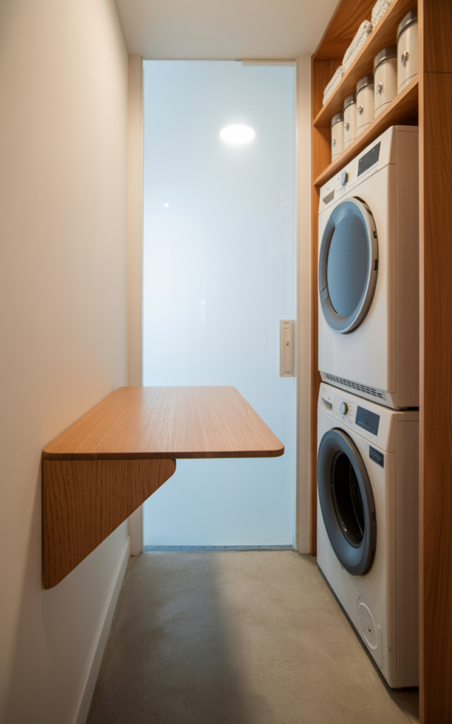 Carve out a micro folding station with a wall-mounted drop leaf