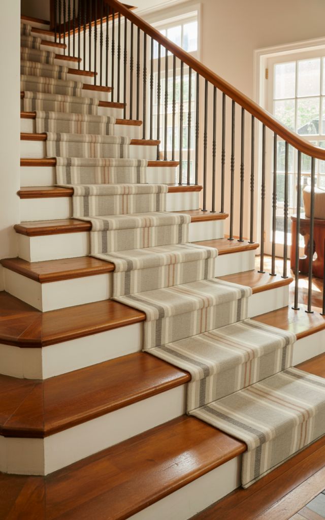Choose a classic striped runner for timeless charm.