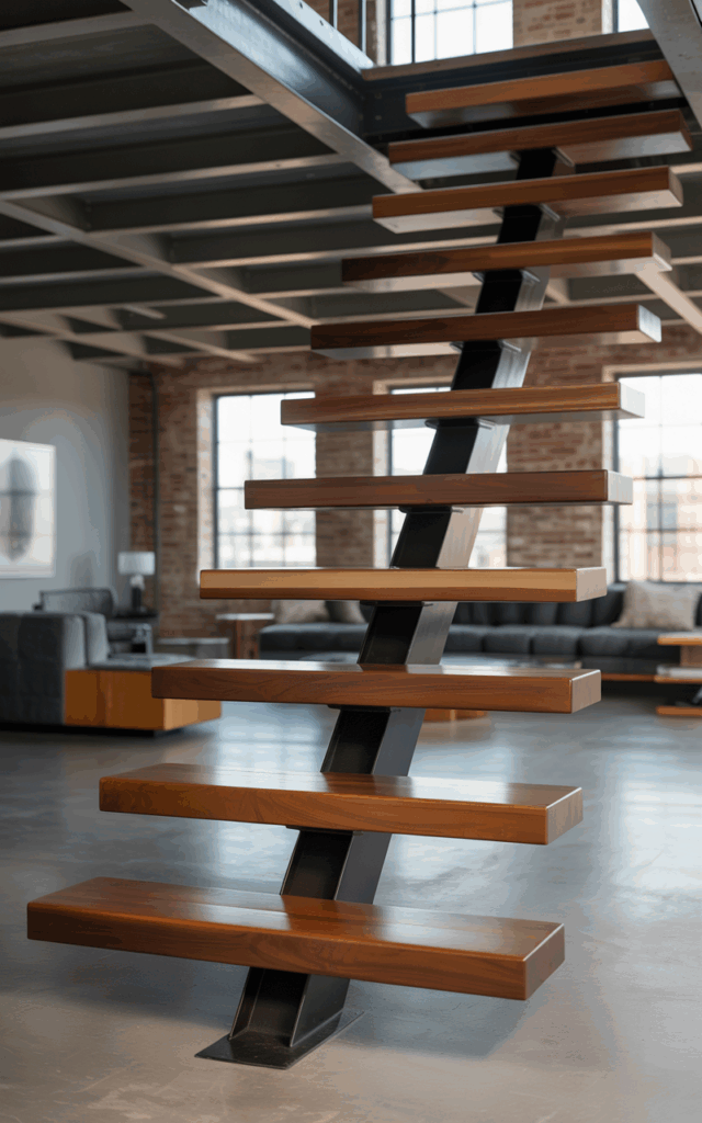 Choose mono-stringer stairs for a floating illusion